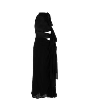 Alaïa Georgette Long Dress - Black