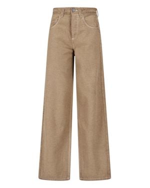 Uma Wang Wide-Leg High-Rise Pants - Natural