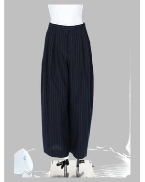 Max Mara Pinstripe Wide-Leg Pants - Blue