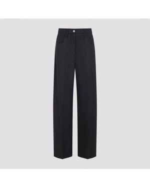 Prada Anthracite Virgin Wool Pants - Blue