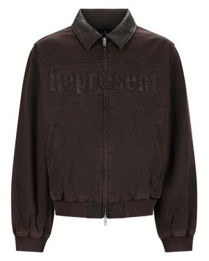 Represent Giacca Bomber "Trucker" - Black