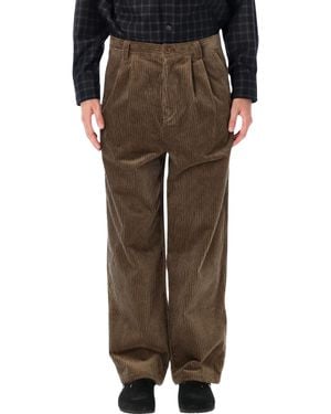 A.P.C. A. P.C. Ricky Corduroy Pleated Wide Straight-Leg Pants - Brown