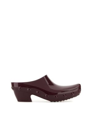 Bottega Veneta Aubergine Rubber Gondola Mules - Purple