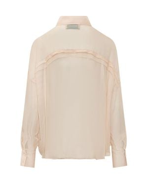 Momoní Mini Shirt With Pleated Insert - White