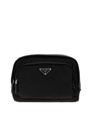 Prada Canvas Beauty Case With-Tone Hardware, 22 X 17 X 8 Cm - Black
