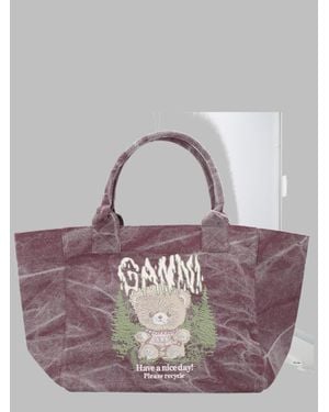 Ganni Recycled Cotton Mini Shoulder Bag - Brown