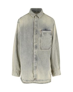 Entire studios Relaxed Washed Denim Shirt - Gray