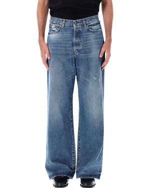 Acne Studios Wide-Leg Distressed Jeans - Blue