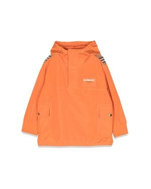 Burberry Kids Wilder Vintage-Check Hooded Jacket - Orange