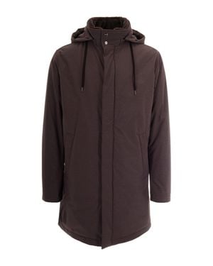Herno Dark Hooded Coated Nylon Parka - Purple