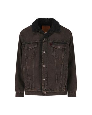 Levi's Strauss Sherpa-Trim Denim Jacket - Black
