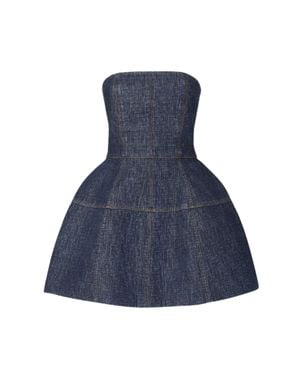 Fendi Mini Bustier Dress With Balloon Skirt - Blue