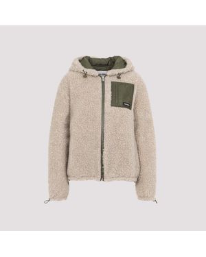 Miu Miu Wool Blouson Jacket - Natural