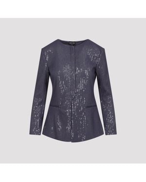 Giorgio Armani Polyester Jacket - Blue