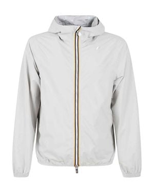 K-Way Hooded Lightweight Zip-Up Jacket - Gray