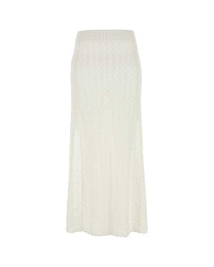 Ganni Crochet Skirt - White