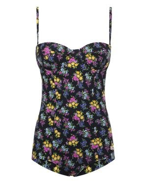 Dolce & Gabbana Underwired Padded Bra Top With Adjustable Spaghetti Straps And Back Clasp - Blue