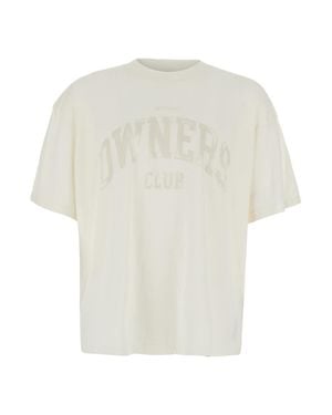 Represent Cotton Crew Neck T-Shirt With Maxi Front Logo Print - White