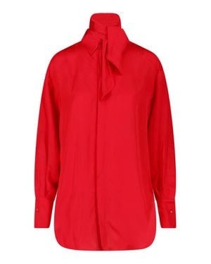 Sa Su Phi Voluminous Sleeve Scarf Detail Blouse - Red