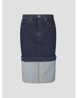 KHAITE Mini Cotton Skirt - Blue