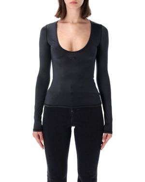 DIESEL Elphin Long-Sleeve Scoop-Neck Top - Blue
