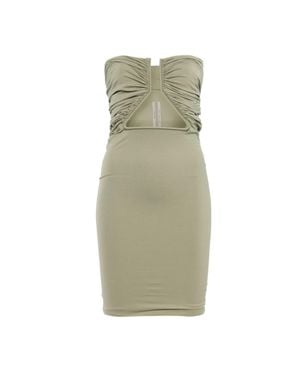 Rick Owens Sleeveless Mini Dress With Estane Blend - Green