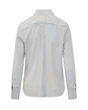 Max Mara Stylish Striped Mini Shirt With Classic Collar - Gray