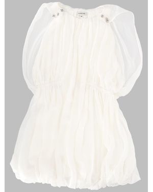 Lanvin Silk Dress For Girls - Natural
