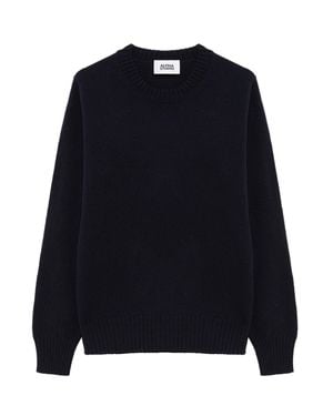 Alpha Studio Virgin Wool And Cashmere Crewneck Sweater - Blue