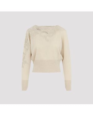 Ermanno Scervino Cashmere Pullover Sweater - Natural