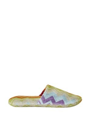 Missoni Zig-Zag Cotton-Blend Slip-On Home Flip Flops - Green