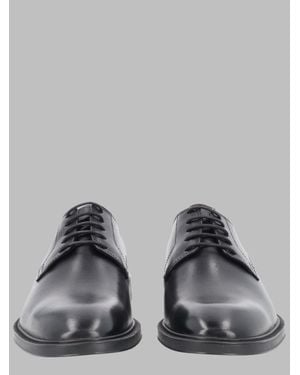 HUGO Leather Lace-Up Dress Shoes - Gray