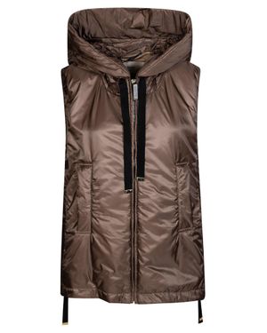 CUBE MAX MARA Maxi Sleeveless Puffer Vest - Brown