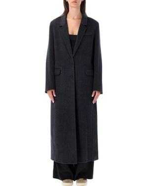 Isabel Marant Long Single-Breasted Wool-Blend Coat - Black