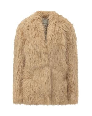 Isabel Marant Faux Fur Shearling-Effect Jacket - Natural