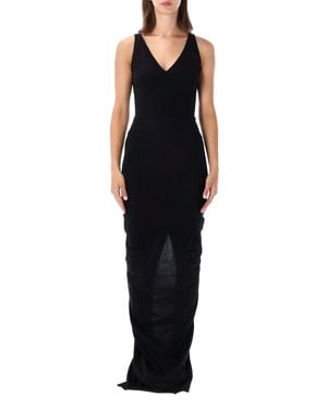 Rick Owens Sleeveless V-Neck Maxi Dress - Black