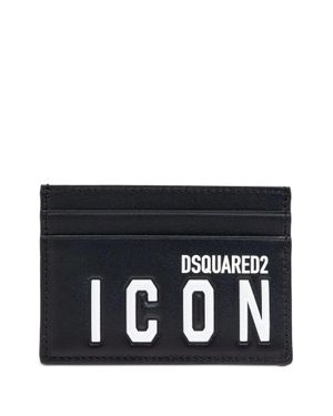 DSquared² Mini Card Holder With Logo Print - Black