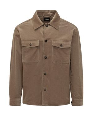 BOSS Carper Oversized Jacket - Brown