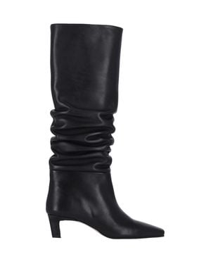 Alohas Leather Ankle Boots - Black