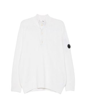 C.P. Company C. P. Company Lambswool Grs Half-Button Sweater For - White