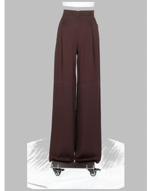 Max Mara Wide-Leg Acetate-Viscose Pants - Brown