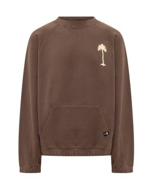 Palm Angels Feel High Regular Crew Sweatshirt - Brown