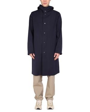 Monobi Hooded Trench Coat - Blue