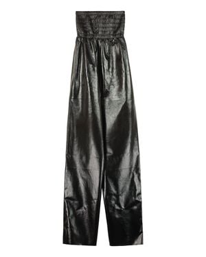 Bottega Veneta Leather Jumpsuit - Black