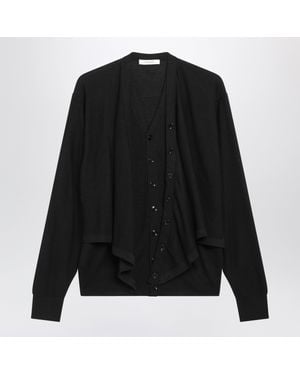 Lemaire Trompe L'Oeil Double-Closure Cardigan - Black