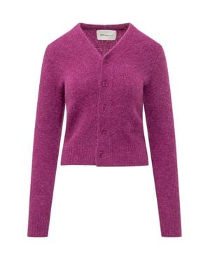 Ami Paris V-Neck Cardigan - Purple