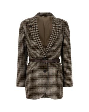 Brunello Cucinelli Embroidered Wool-Blend Blazer - Multicolor
