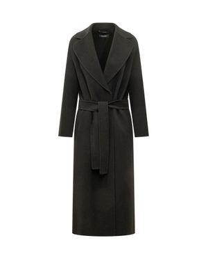 Max Mara S Belted Overcoat - Black