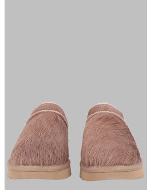 UGG Sheepskin Mini Flat Slippers - Brown