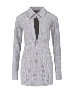 The Attico Cotton Mini Dress - Gray